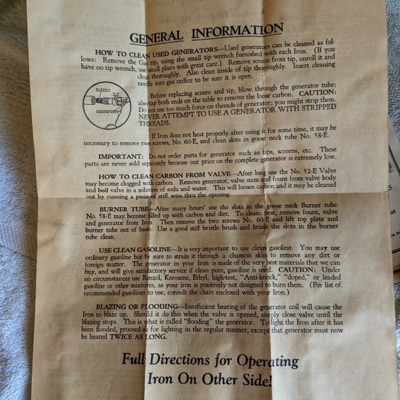 1930 Antique Gas Powered Iron Diamond Akron Lamp Mfg Co with Accessories Rare - Picture 11 of 13